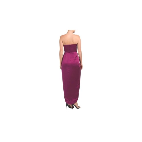 YUMI Kim Bombshell Silk Strapless Maxi Dress in Burgundy Size XS Wedding Season - Picture 5 of 13